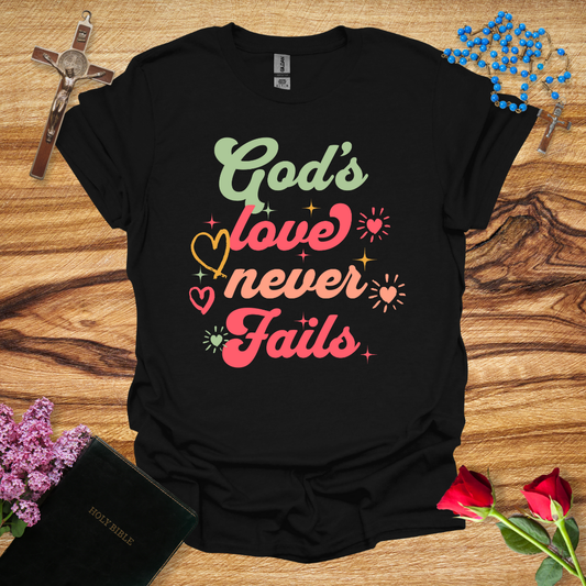 God's Love Never Fails Retro T-Shirt