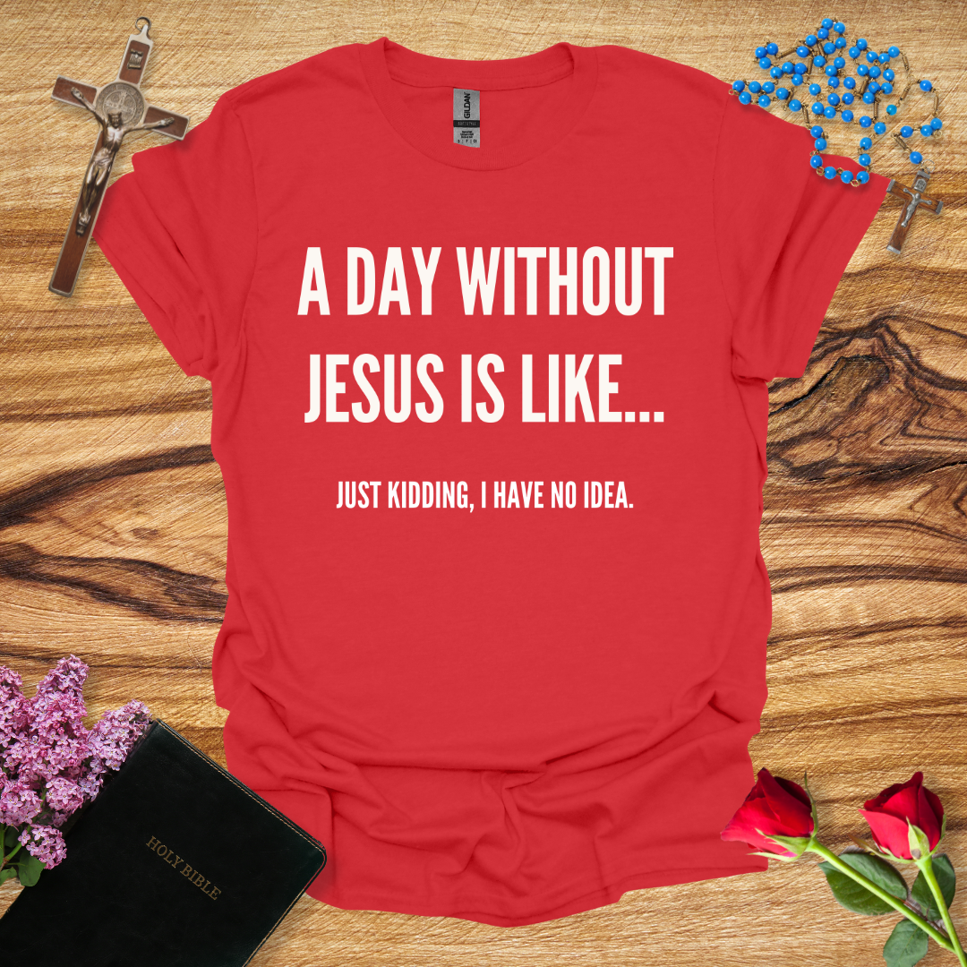 A Day Without Jesus Is Like... Just Kidding I Have No Idea T-Shirt